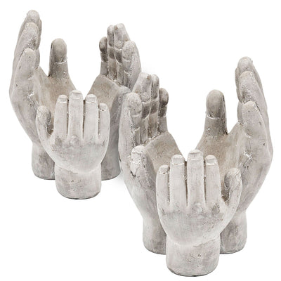 Set of 2 Accepting Hands Cement Decor