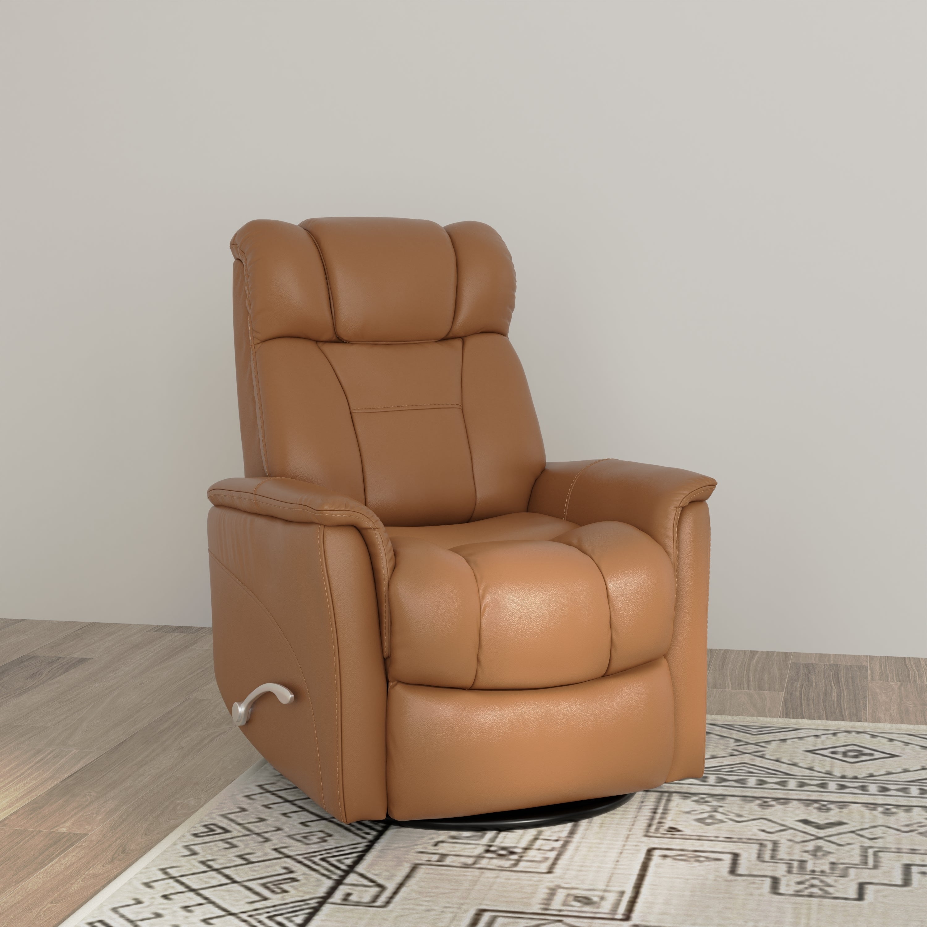 Global Home Swivel Glider Recliner with Manual Adjustable Headrest & Footrest