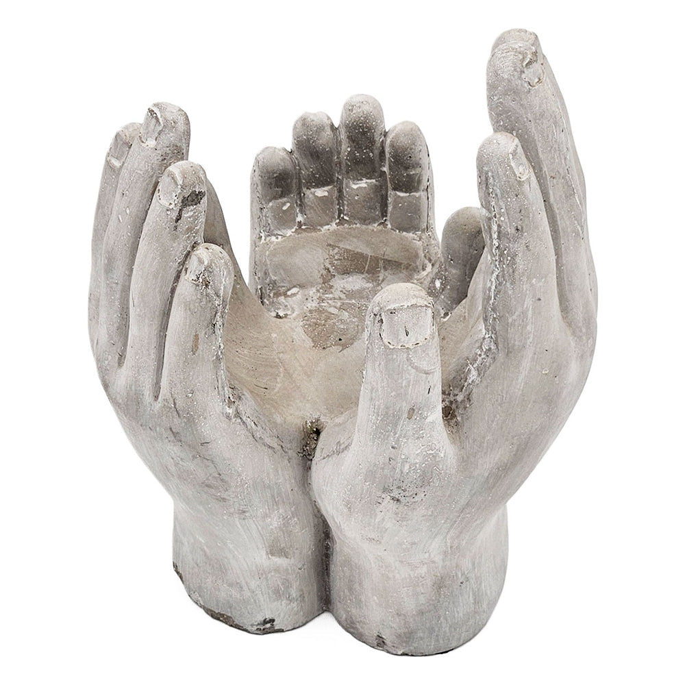 Set of 2 Accepting Hands Cement Decor