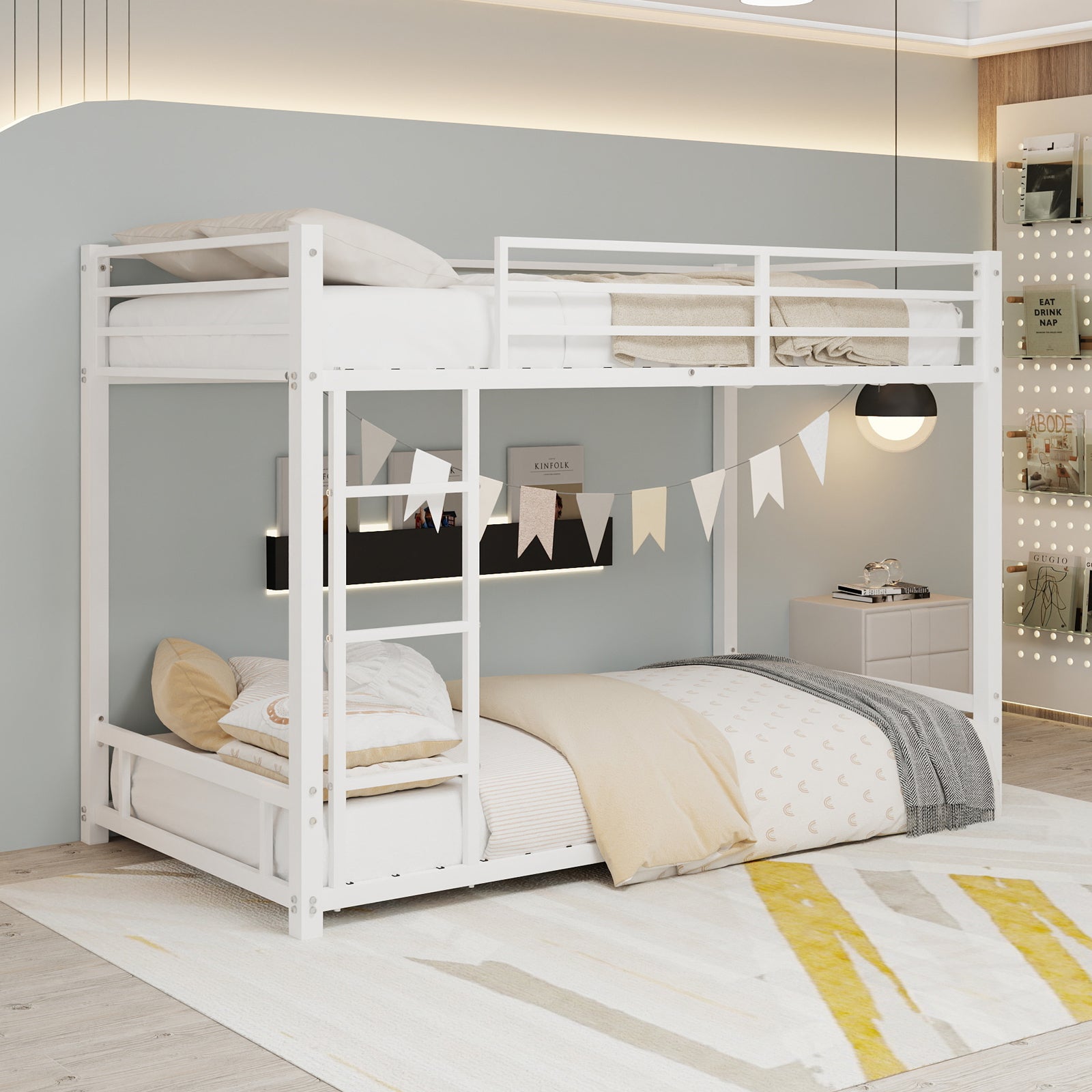 Metal Twin Over Twin Bunk Bed