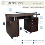 Complete Workstation Computer Desk with Storage in Chocolate