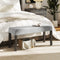 End of Bed Bench with Padded Seat and Solid Wood Legs
