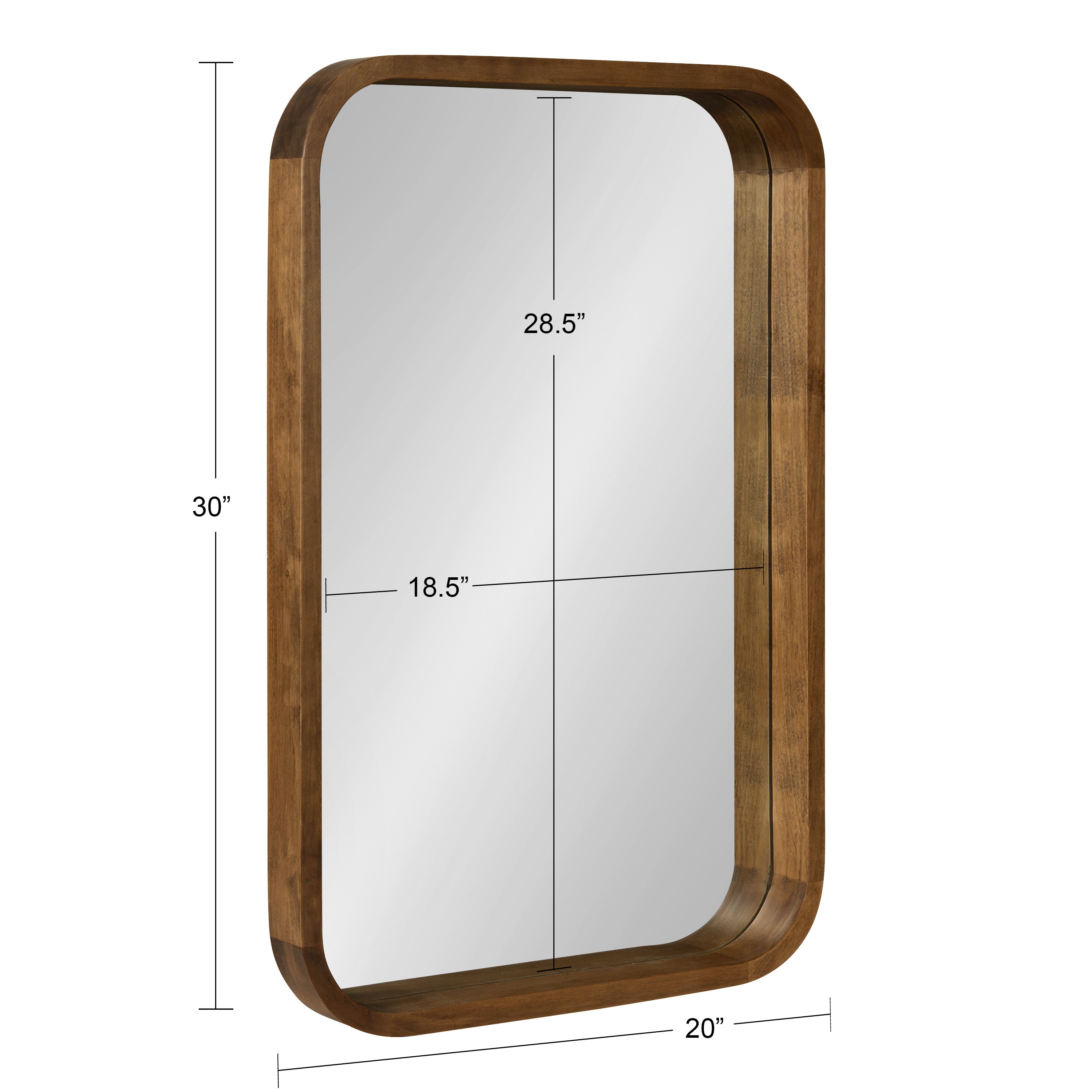 Hutton Wood Framed Radius Rectangle Mirror