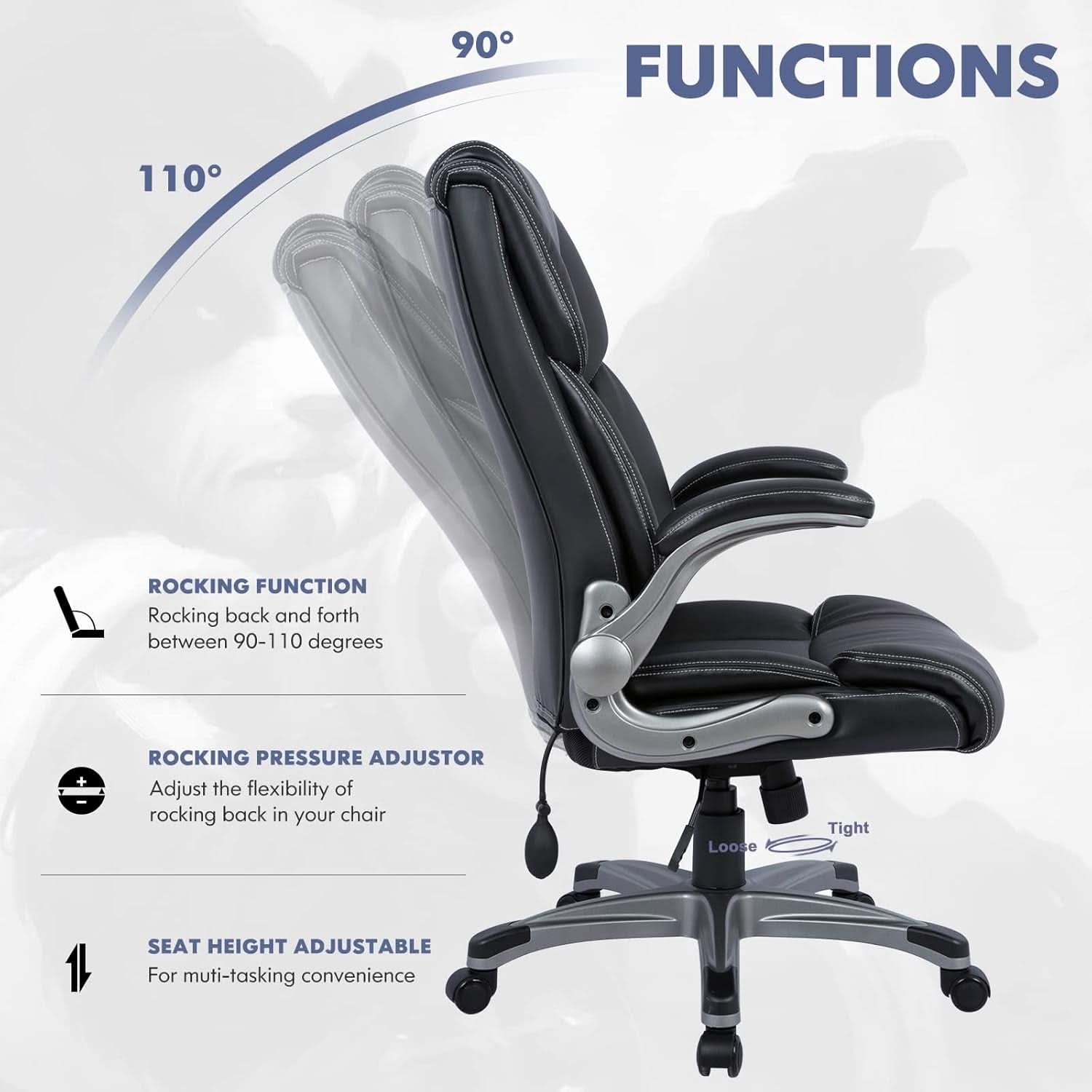 Ergonomic High Back Office Chair With Flip Up Arms
