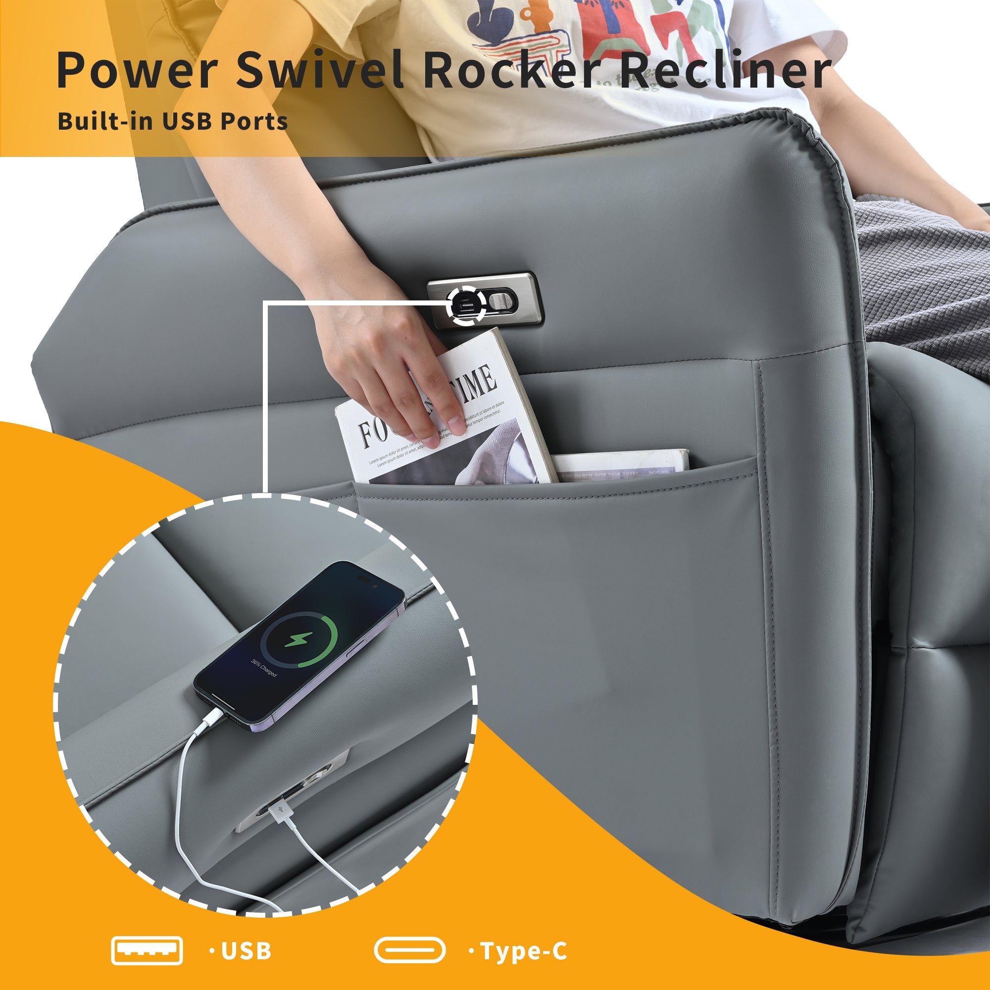 Power Swivel Rocker Recliner Chair
