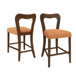 Counter Stool Without Arm (Walnut + Caramel) - Set of 2