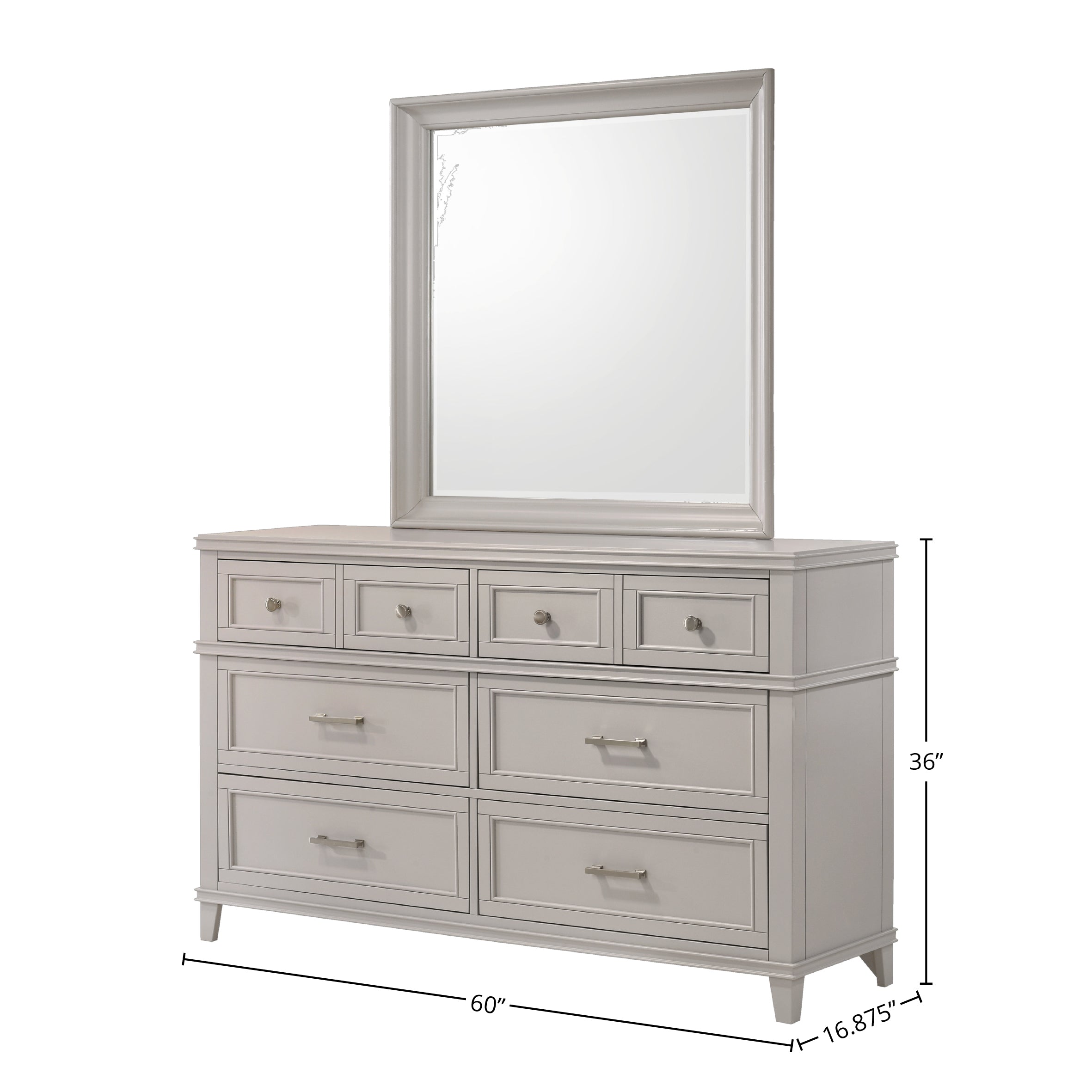 Gray 6 Drawer Dresser