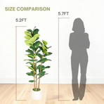 5.2FT Artificial Fiddle Leaf Fig Tree With Decorative Pot