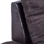 Ponliving Espresso L Shaped Sectional Sofa Set Left Hand Facing