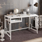 Victory 47'' Wide Metal Engineered Wood Computer Desk with Shelf