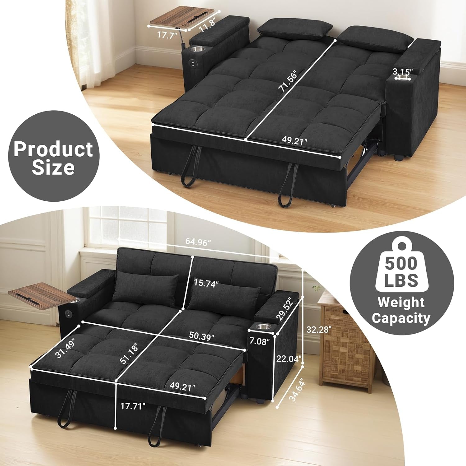 Transformable Sleeper Sofa Bed