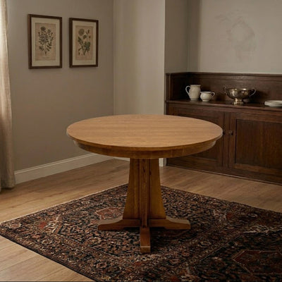 Mission Sawn Oak Round Dining Table - 40