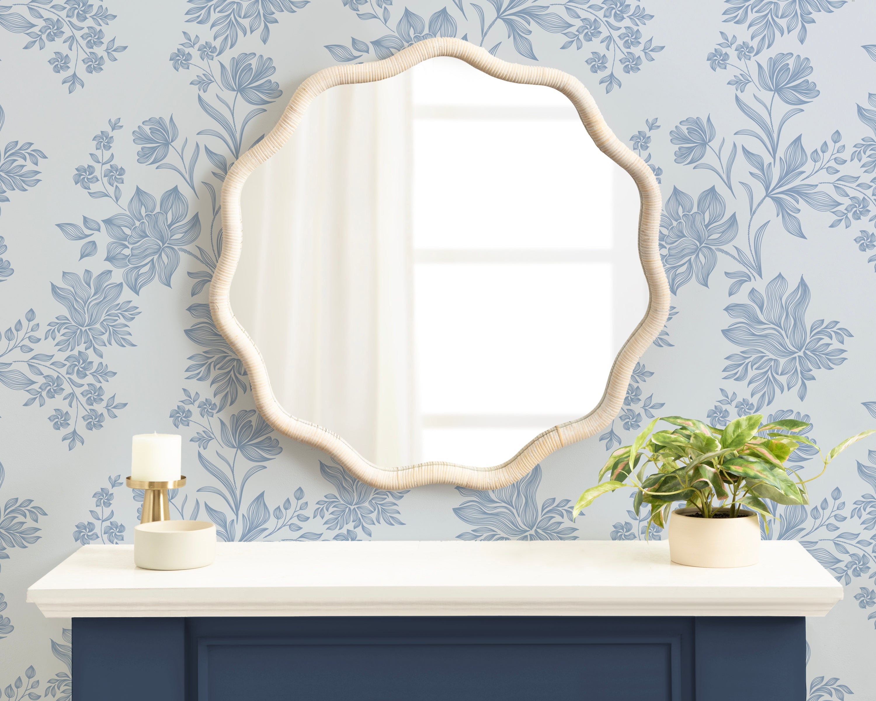 Rahfy Scallop Framed Wall Mirror