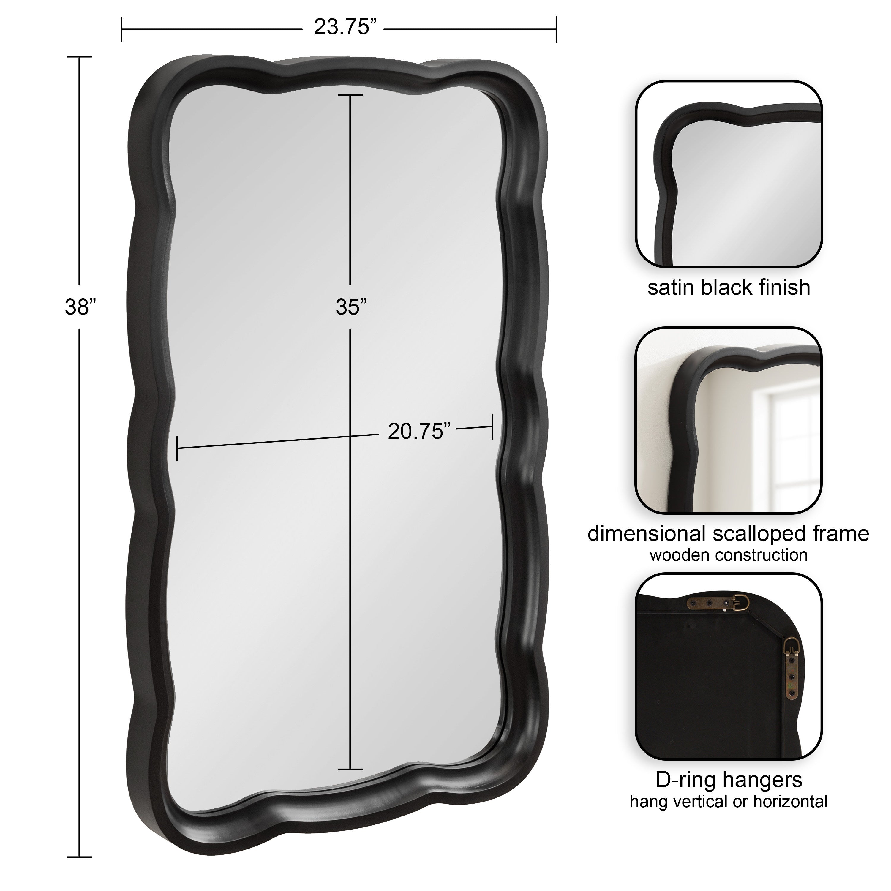Hatherleigh Scallop Wood Wall Mirror
