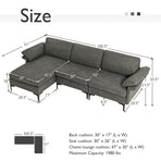 Extra Large Modular L-shaped Sectional Sofa with Reversible Chaise for 4-5 People