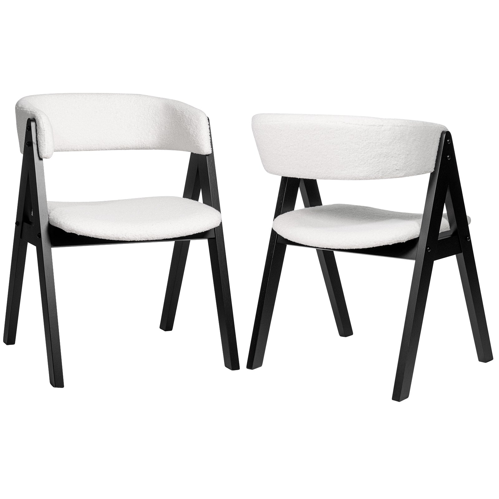 Wooden Dining Chair Set of 2 Mid-Century