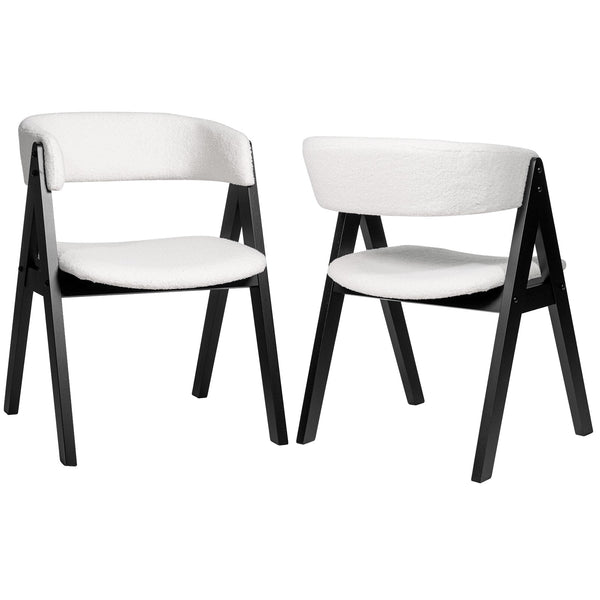 Wooden Dining Chair Set of 2 Mid-Century