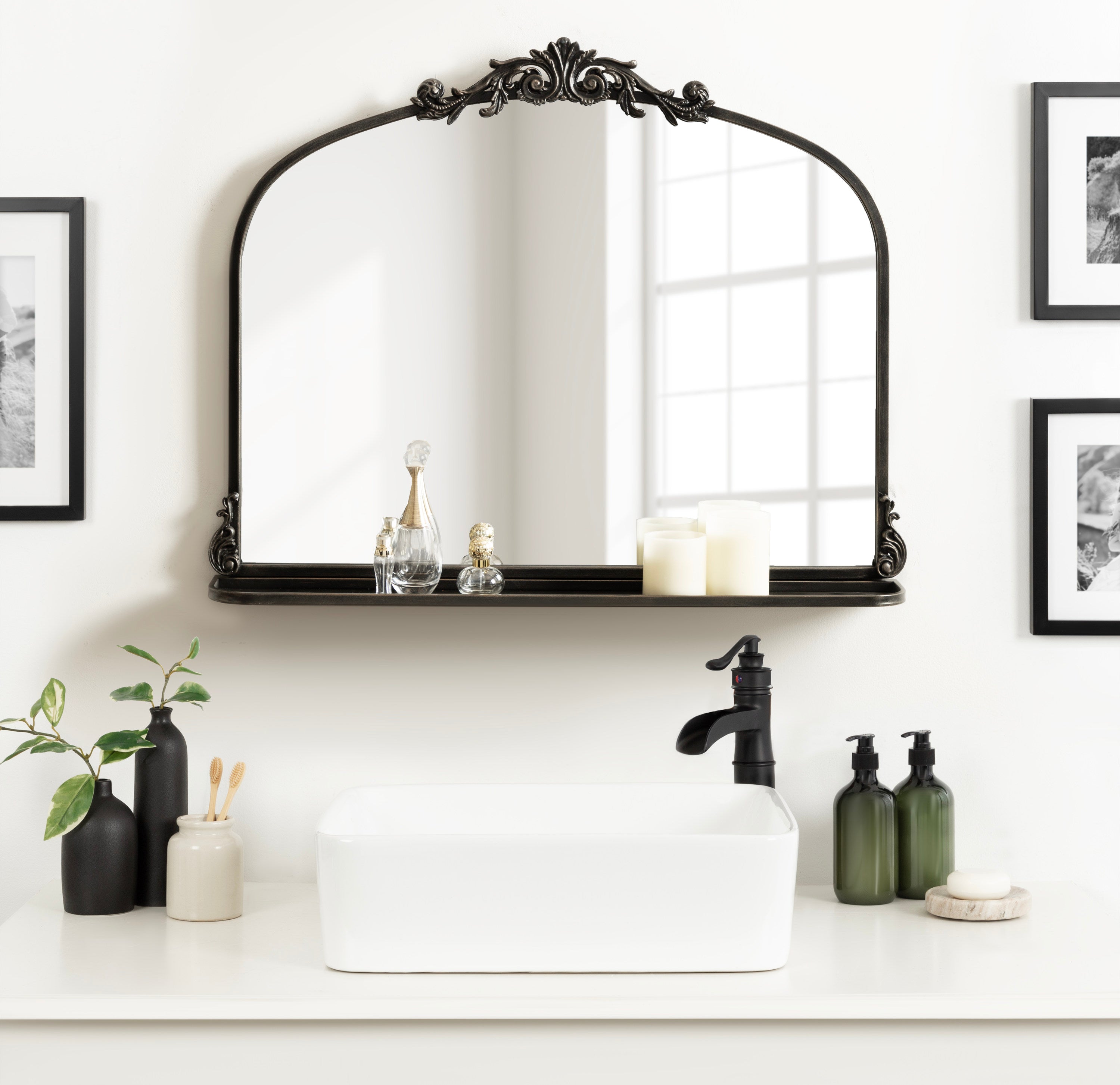 Arendahl Traditional Arch Mirror with Shelf
