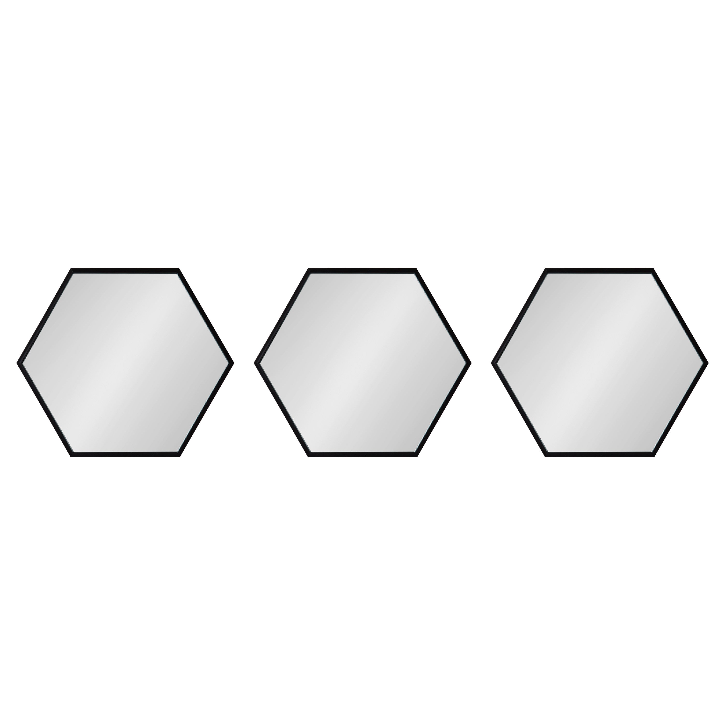 Rhodes Framed Hexagon Wall Mirror Set