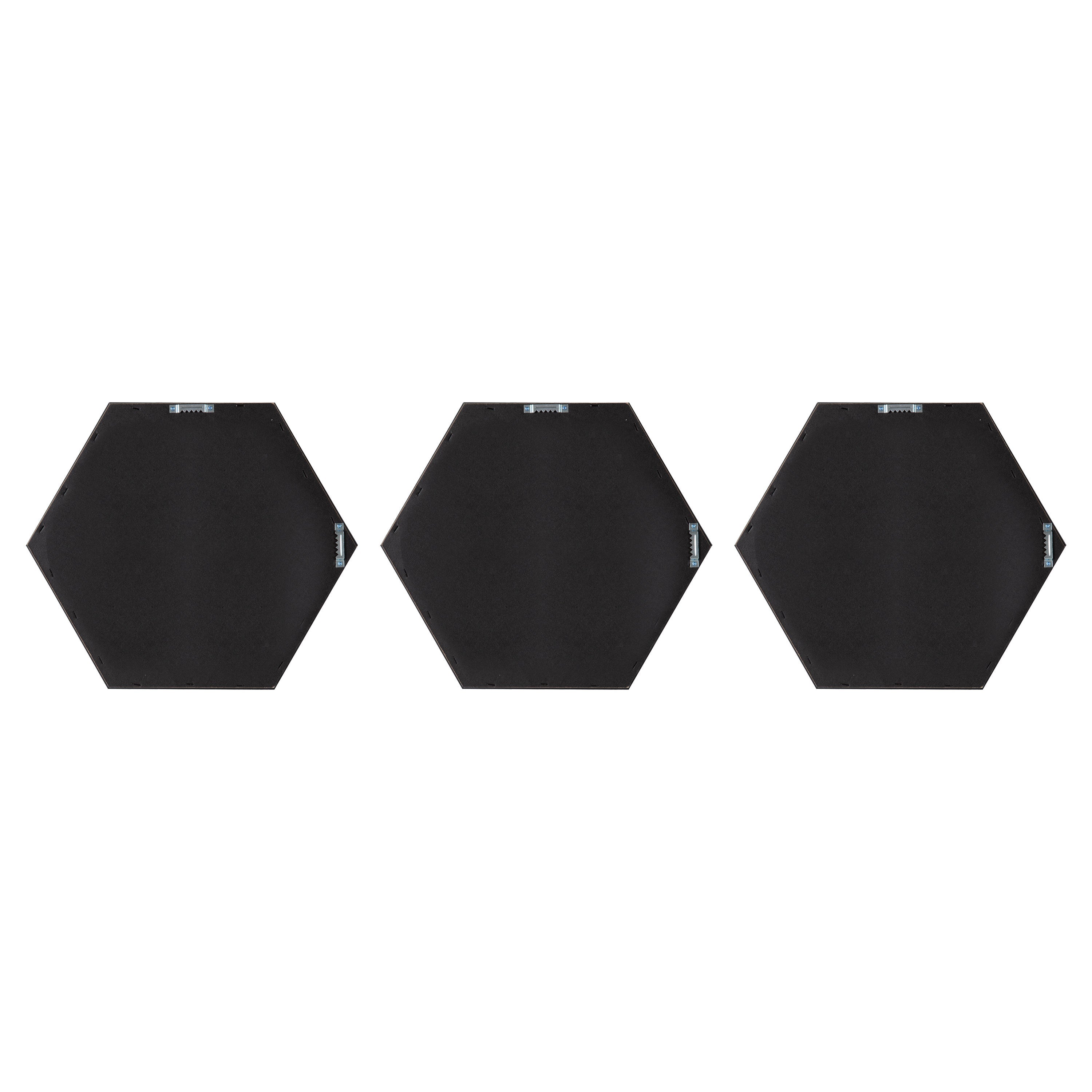 Rhodes Framed Hexagon Wall Mirror Set