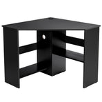 Corner Computer Desk with Storage Shelf - Triangle Design