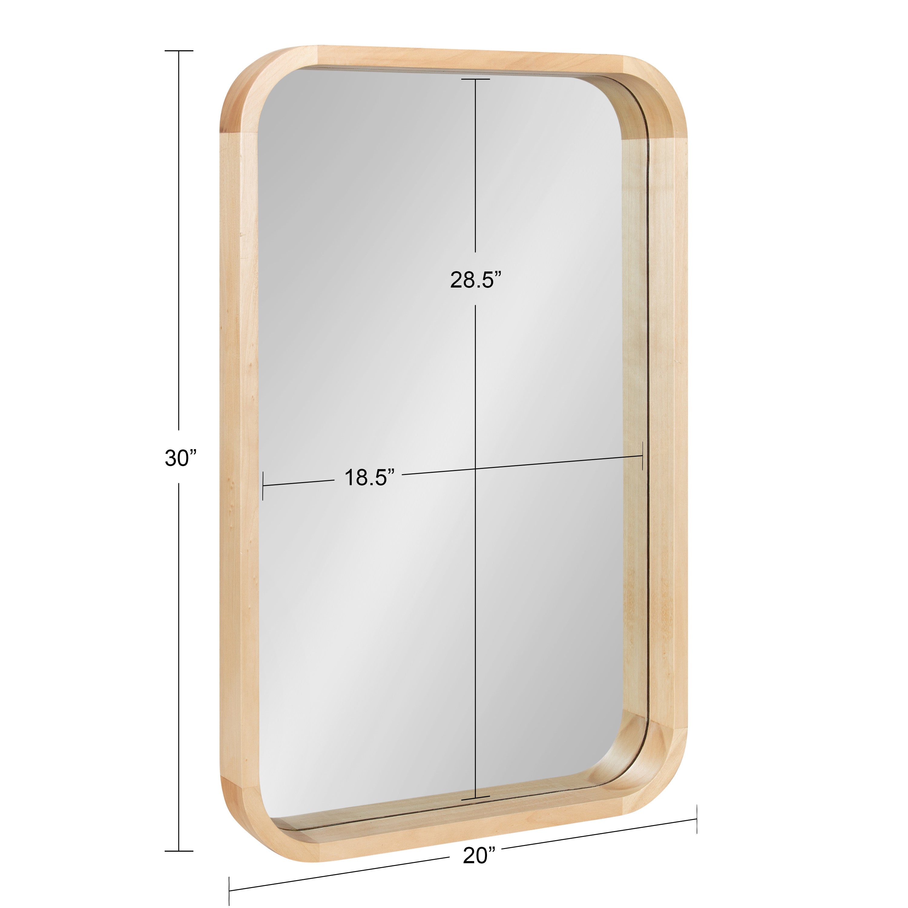 Hutton Wood Framed Radius Rectangle Mirror