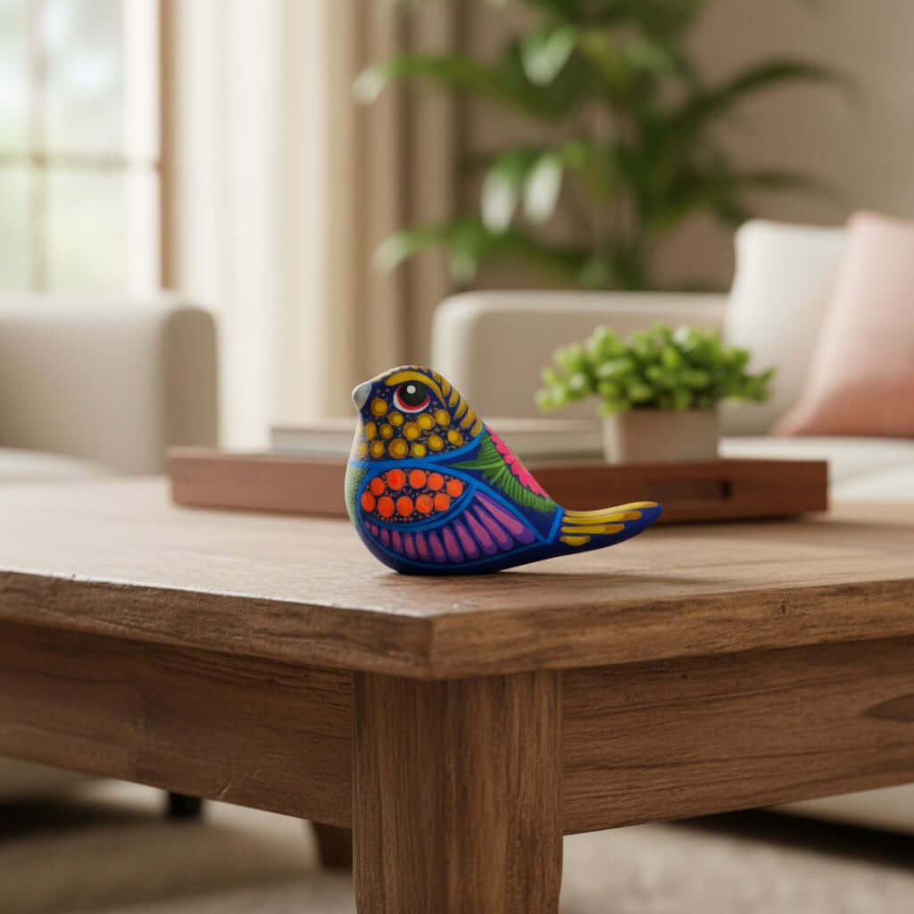 Alebrije Bird Figurine | Colorful Mexican Folk Art