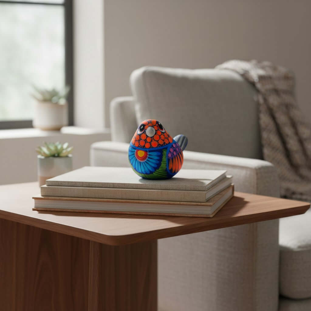 Alebrije Bird Figurine | Colorful Mexican Folk Art