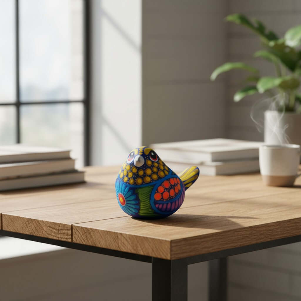Alebrije Bird Figurine | Colorful Mexican Folk Art