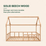 Twin Size Montessori House Bed for Kids with Fence
