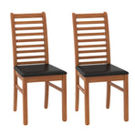 Set of 2 Wooden Dining Chair with Rubber Wood Legs