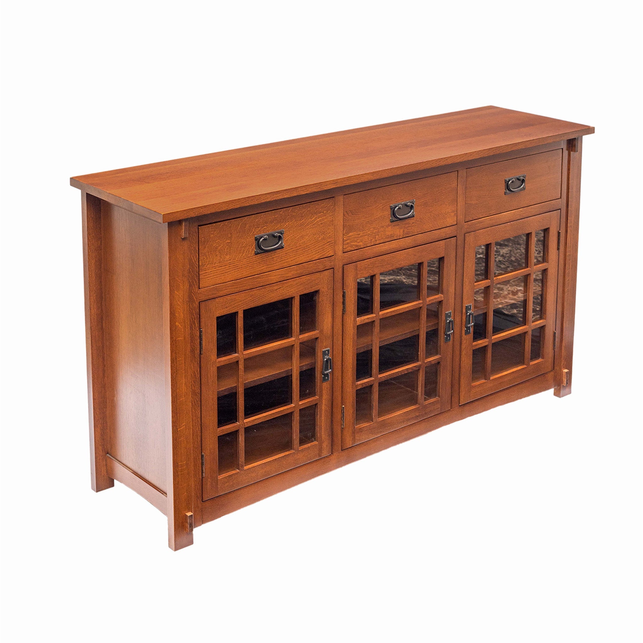 (Micheal's Cherry) Craftsman Mission Solid Oak Sideboard - 65