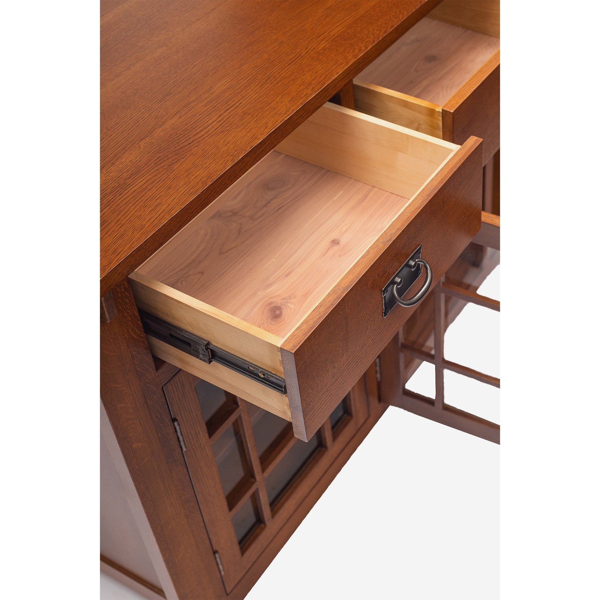 (Micheal's Cherry) Craftsman Mission Solid Oak Sideboard - 65