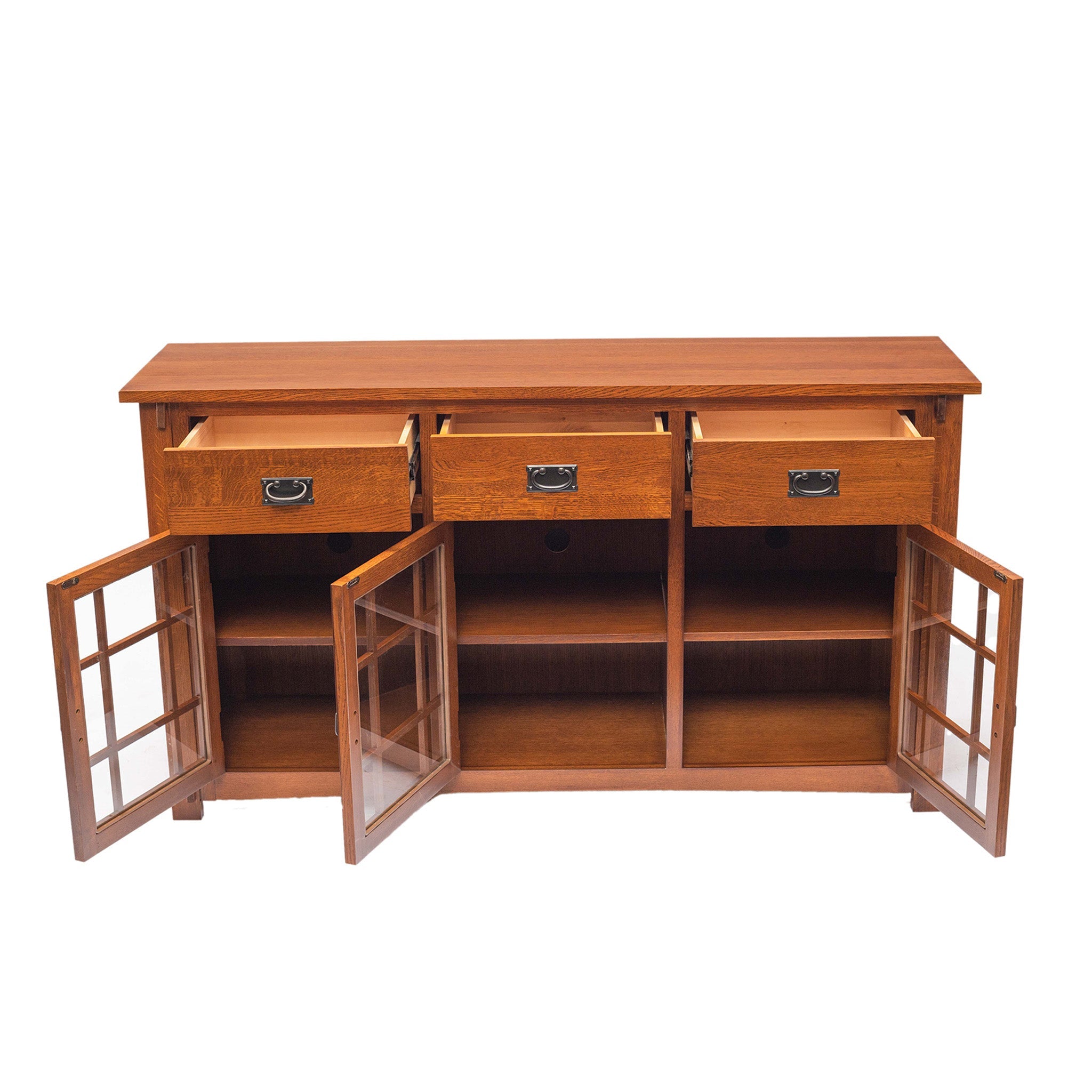 (Micheal's Cherry) Craftsman Mission Solid Oak Sideboard - 65