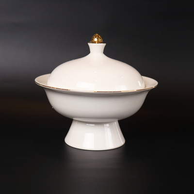 White Versaille Bowl with Lid- Set of 4