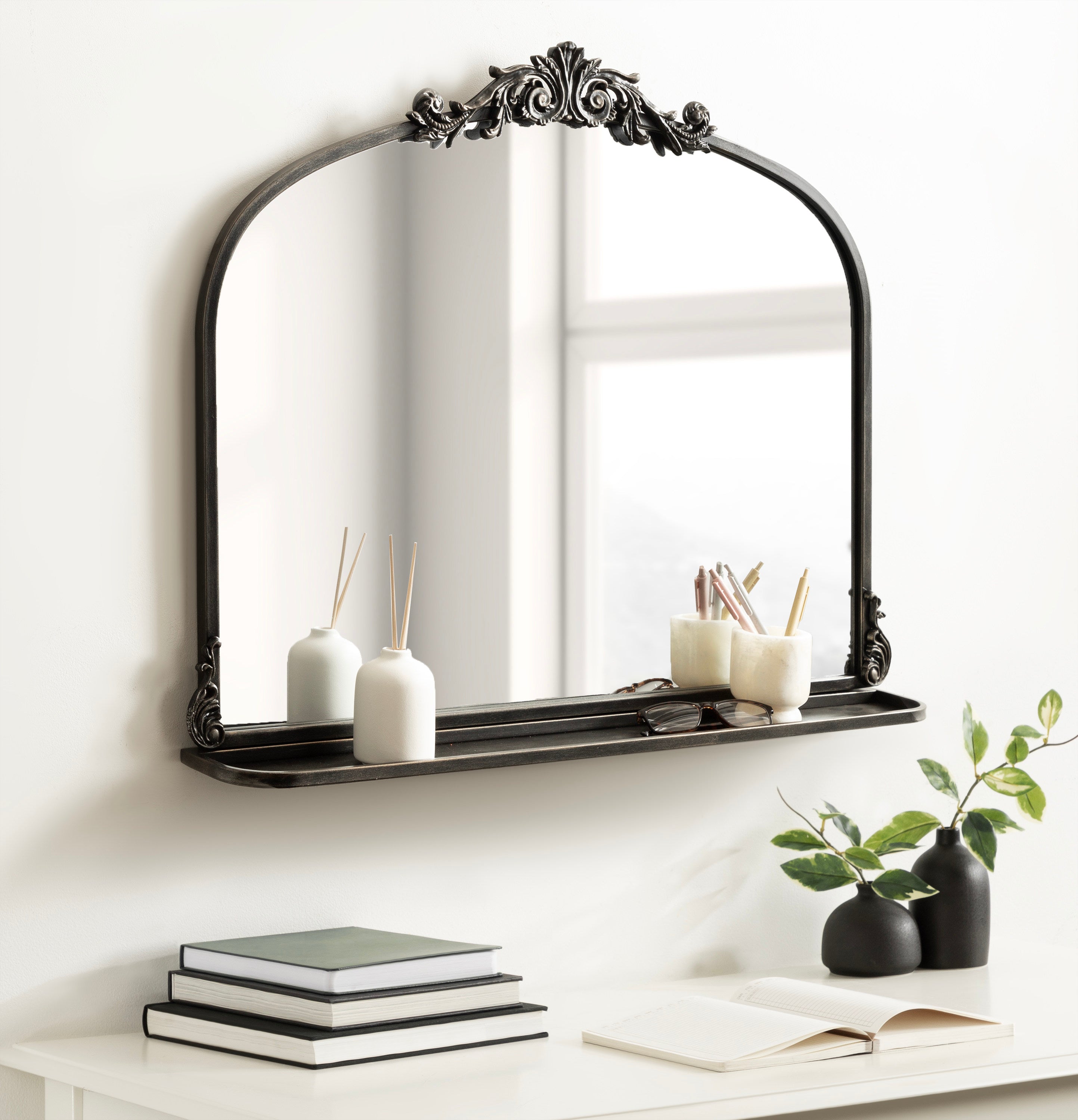 Arendahl Traditional Arch Mirror with Shelf
