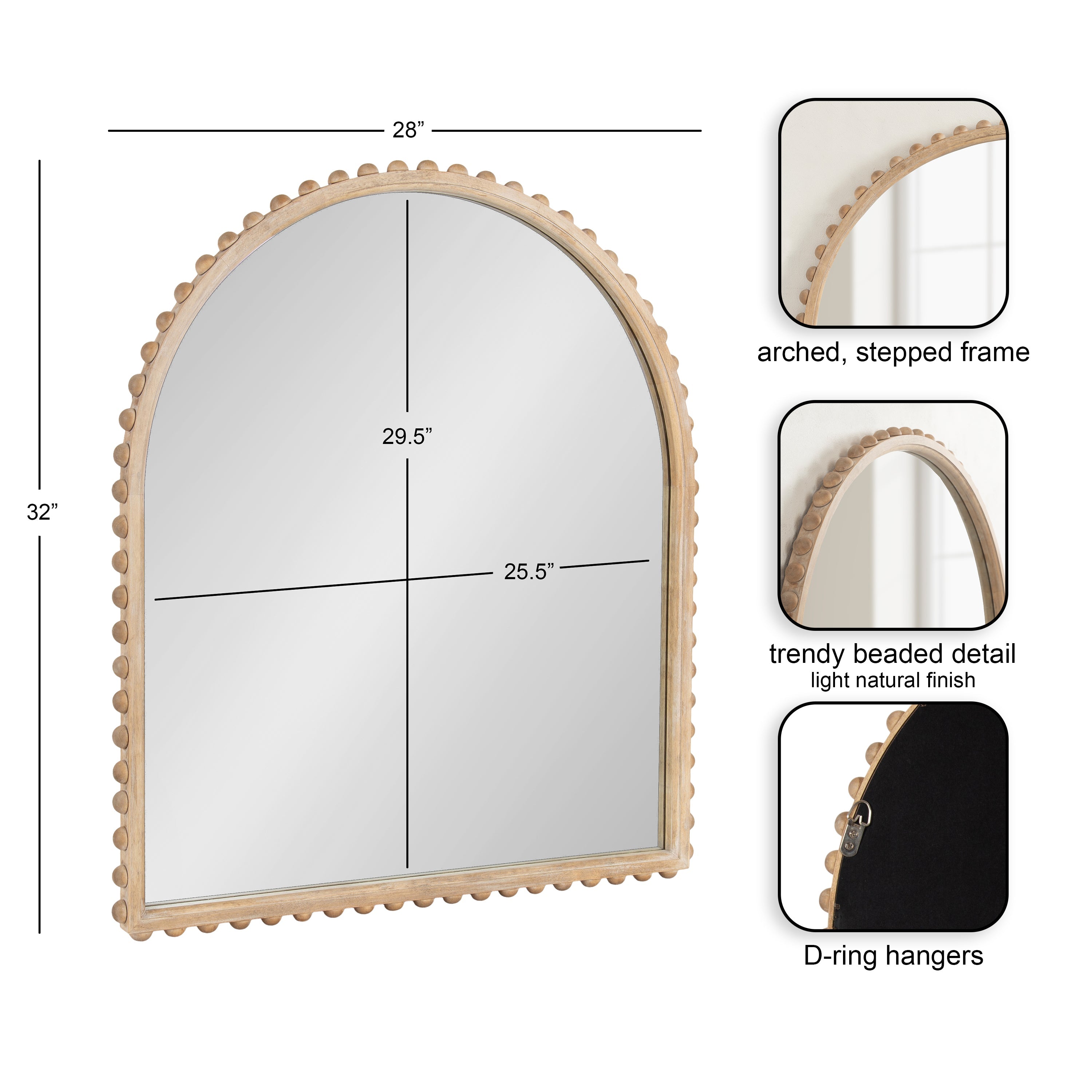 Beadbrook Arched Wall Mirror