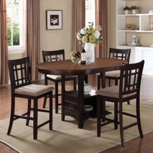Lavon Transitional Espresso Five-Piece Counter-Height Dining Set