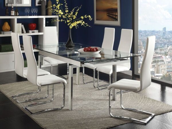 DINING TABLE (CHROME)