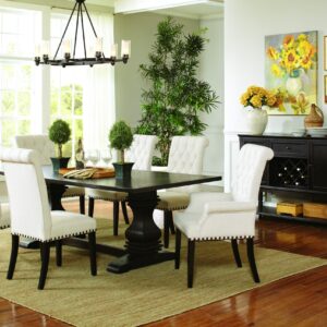 Parkins Traditional Rustic Espresso and White Five-Piece Dining Set