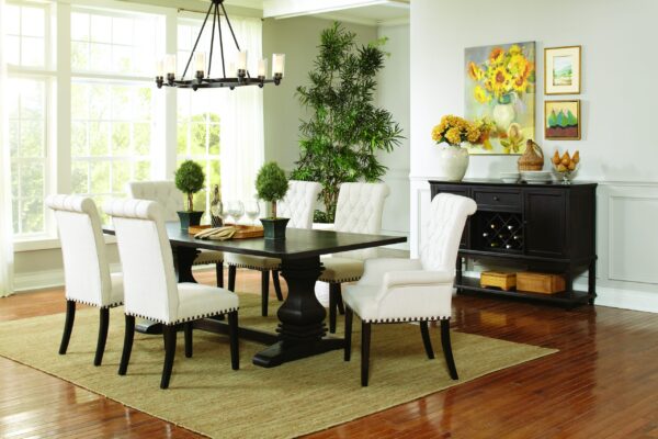 Parkins Traditional Rustic Espresso and White Five-Piece Dining Set