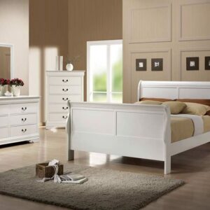 Louis Philippe Traditional Youth White Queen Bed