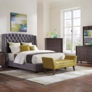 Pissarro Upholstered Queen Bedroom set 4 PCS